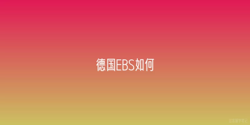 德国EBS如何:2026年德国EBS商学院申请难度如何？有哪些新变化？