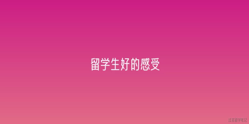 留学生好的感受