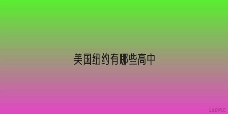 美国纽约有哪些高中