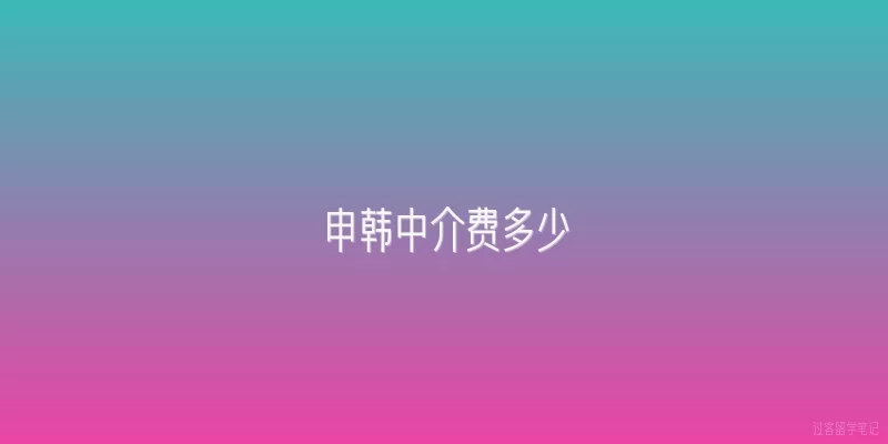 申韩中介费多少